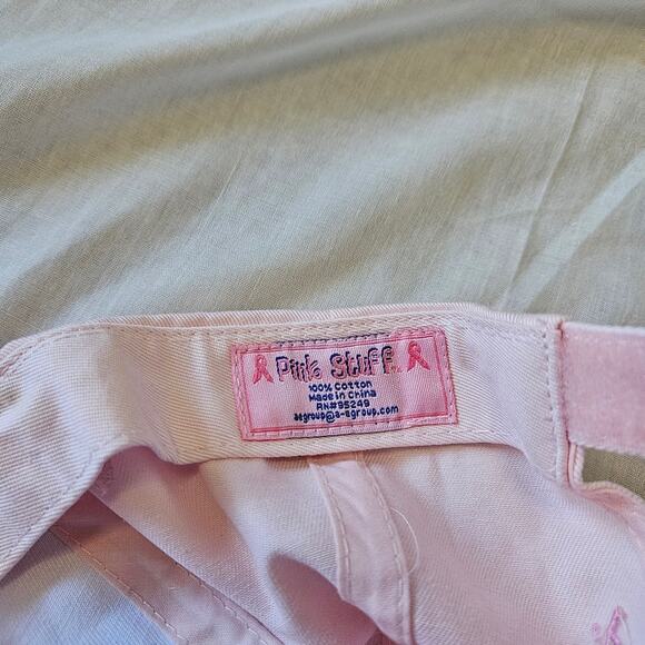 Breast Cancer Awareness Pink Stuff Baseball Cap Pink White - Picture 4 of 9